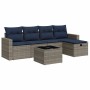 Set de muebles de jardín 6 pzas y cojines ratán sintético gris by , Garden sets - Ref: Foro24-3325377, Price: 406,17 €, Disco...