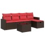 Set sofás de jardín 6 piezas y cojines ratán sintético marrón by , Garden sets - Ref: Foro24-3325380, Price: 404,13 €, Discou...