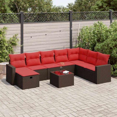 Set de sofás de jardín 9 pzas y cojines ratán sintético marrón | Foro24.es | Tu tienda online para hogar, jardín y más Foro24.es