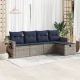Juego de sofás jardín con cojines 5 pzas ratán sintético gris by , Garden sets - Ref: Foro24-3325467, Price: 369,46 €, Discou...