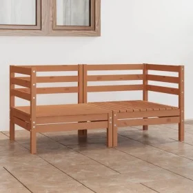 2 seater garden sofa solid honey brown pine wood by vidaXL, Outdoor sofas - Ref: Foro24-3082390, Price: 124,12 €, Discount: %