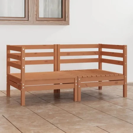 2-Sitzer-Gartensofa aus massivem honigbraunem Kiefernholz von vidaXL, Outdoor-Sofas - Ref: Foro24-3082390, Preis: 124,12 €, R...