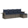 Juego de sofás jardín con cojines 5 pzas ratán sintético gris by , Garden sets - Ref: Foro24-3325467, Price: 369,46 €, Discou...