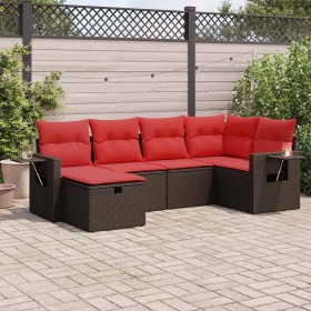 Set sofás de jardín 6 piezas y cojines ratán sintético marrón by , Garden sets - Ref: Foro24-3325490, Price: 437,60 €, Discou...