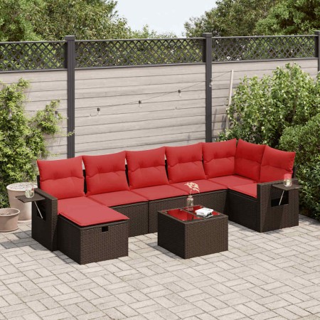 Set sofás de jardín 8 piezas y cojines ratán sintético marrón by , Garden sets - Ref: Foro24-3325520, Price: 542,15 €, Discou...