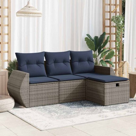 Set de sofás de jardín 4 pzas y cojines ratán sintético gris | Foro24.es | Tu tienda online para hogar, jardín y más Foro24.es