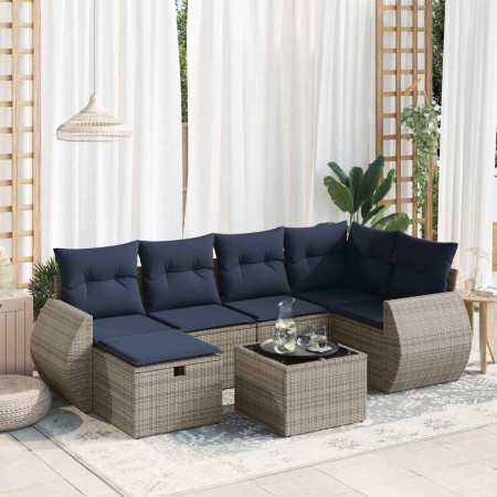 Set de sofás de jardín 7 pzas con cojines ratán sintético gris | Foro24.es | Tu tienda online para hogar, jardín y más Foro24.es
