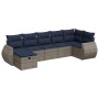 Set de sofás de jardín 7 pzas con cojines ratán sintético gris by , Garden sets - Ref: Foro24-3325607, Price: 552,50 €, Disco...
