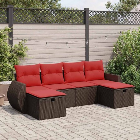 Set sofás de jardín 6 piezas y cojines ratán sintético marrón | Foro24.es | Tu tienda online para hogar, jardín y más Foro24.es