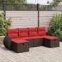 Set sofás de jardín 6 piezas y cojines ratán sintético marrón | Foro24.es | Tu tienda online para hogar, jardín y más Foro24.es