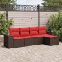 Set comedor de jardín 5 piezas y cojines ratán sintético marrón | Foro24.es | Tu tienda online para hogar, jardín y más Foro24.es