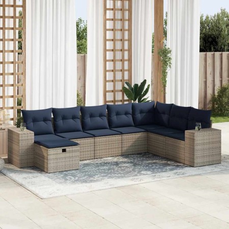 Set de sofás de jardín y cojines 8 piezas ratán sintético gris | Foro24.es | Tu tienda online para hogar, jardín y más Foro24.es