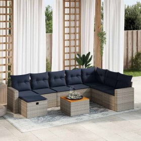 Set de sofás de jardín con cojines 9 pzas ratán sintético gris von , Gartensets - Ref: Foro24-3325806, Preis: 623,68 €, Rabat...