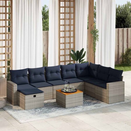 Set de sofás de jardín con cojines 9 pzas ratán sintético gris von , Gartensets - Ref: Foro24-3325806, Preis: 623,68 €, Rabat...
