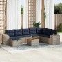 Set de sofás de jardín con cojines 9 pzas ratán sintético gris | Foro24.es | Tu tienda online para hogar, jardín y más Foro24.es