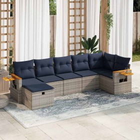 Set de sofás de jardín 7 pzas con cojines ratán sintético gris by , Garden sets - Ref: Foro24-3325988, Price: 540,14 €, Disco...