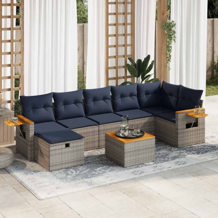 Set de sofás de jardín y cojines 8 piezas ratán sintético gris von , Gartensets - Ref: Foro24-3325995, Preis: 577,67 €, Rabat...