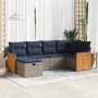Set de muebles de jardín 6 pzas y cojines ratán sintético gris | Foro24.es | Tu tienda online para hogar, jardín y más Foro24.es