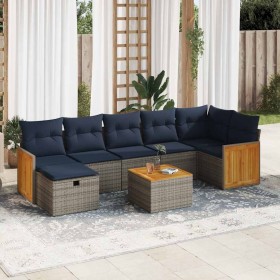 Set de sofás de jardín y cojines 8 piezas ratán sintético gris by , Garden sets - Ref: Foro24-3326051, Price: 579,94 €, Disco...