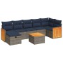 Set de sofás de jardín y cojines 8 piezas ratán sintético gris | Foro24.es | Tu tienda online para hogar, jardín y más Foro24.es