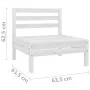 2-Sitzer-Gartensofa aus weißem massivem Kiefernholz von vidaXL, Outdoor-Sofas - Ref: Foro24-3082373, Preis: 97,07 €, Rabatt: %