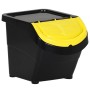 Cubos de basura apilables con tapa 3 uds PP negro 78 L von , Mülltonnen und Mülltonnen - Ref: Foro24-364069, Preis: 62,15 €, ...