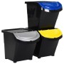 Cubos de basura apilables con tapa 3 uds PP negro 78 L von , Mülltonnen und Mülltonnen - Ref: Foro24-364069, Preis: 62,15 €, ...