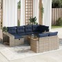 Set de sofás de jardín 11 pzas y cojines ratán sintético gris von , Gartensets - Ref: Foro24-3326085, Preis: 686,59 €, Rabatt: %