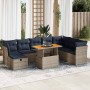 Juego Sofá Jardín 9 Piezas con Cojines Marrón Poli Ratán Acacia von , Gartensets - Ref: Foro24-3327992, Preis: 693,08 €, Raba...