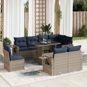 Juego Sofá Jardín 9 Piezas con Cojines Marrón Poli Ratán Acacia von , Gartensets - Ref: Foro24-3326502, Preis: 743,79 €, Raba...