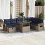 Juego Sofá Jardín 9 Piezas con Cojines Marrón Poli Ratán Acacia von , Gartensets - Ref: Foro24-3327881, Preis: 689,18 €, Raba...
