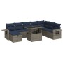 Juego Sofá Jardín 9 Piezas con Cojines Marrón Poli Ratán Acacia von , Gartensets - Ref: Foro24-3327881, Preis: 689,18 €, Raba...