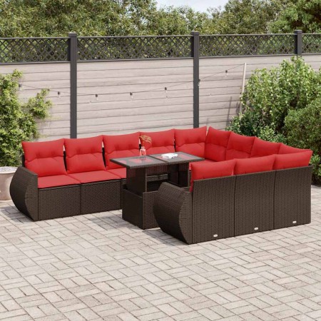 Set de sofás de jardín 11 pzas cojines ratán sintético marrón by , Garden sets - Ref: Foro24-3326715, Price: 908,43 €, Discou...