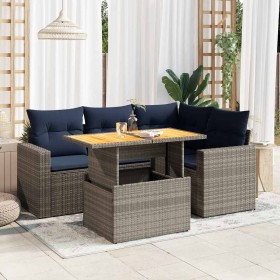 Juego de sofás jardín con cojines 5 pzas ratán sintético gris by , Garden sets - Ref: Foro24-3327036, Price: 409,98 €, Discou...