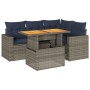 Juego de sofás jardín con cojines 5 pzas ratán sintético gris von , Gartensets - Ref: Foro24-3327036, Preis: 409,98 €, Rabatt: %