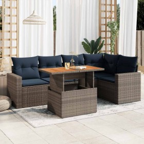 Set de muebles de jardín 6 pzas y cojines ratán sintético gris by , Garden sets - Ref: Foro24-3327043, Price: 476,58 €, Disco...