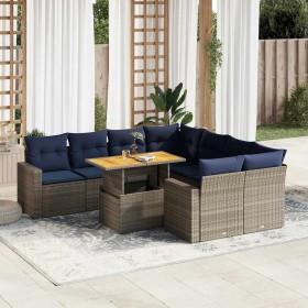 Set de sofás de jardín con cojines 9 pzas ratán sintético gris von , Gartensets - Ref: Foro24-3327022, Preis: 712,22 €, Rabat...