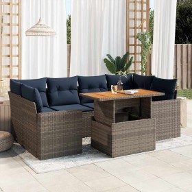Set de sofás de jardín 7 pzas con cojines ratán sintético gris by , Garden sets - Ref: Foro24-3327008, Price: 567,32 €, Disco...
