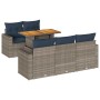 Set de muebles de jardín 6 pzas y cojines ratán sintético gris von , Gartensets - Ref: Foro24-3326994, Preis: 488,10 €, Rabat...
