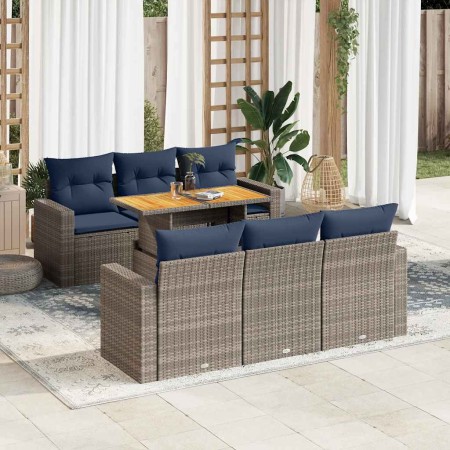 Set de sofás de jardín 7 pzas con cojines ratán sintético gris von , Gartensets - Ref: Foro24-3327001, Preis: 555,95 €, Rabat...