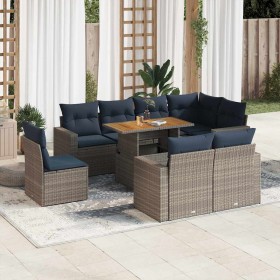 Set de sofás de jardín con cojines 9 pzas ratán sintético gris von , Gartensets - Ref: Foro24-3327057, Preis: 712,13 €, Rabat...