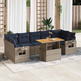 Set de sofás de jardín y cojines 8 piezas ratán sintético gris von , Gartensets - Ref: Foro24-3327127, Preis: 650,24 €, Rabat...