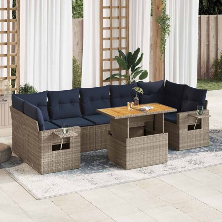 Set de sofás de jardín y cojines 8 piezas ratán sintético gris von , Gartensets - Ref: Foro24-3327127, Preis: 650,24 €, Rabat...