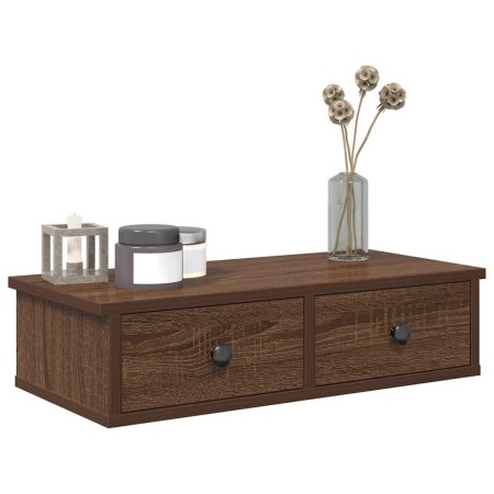 Estante de pared con cajones madera contrachapada roble marrón von , Regale und Regale - Ref: Foro24-859947, Preis: 42,89 €, ...
