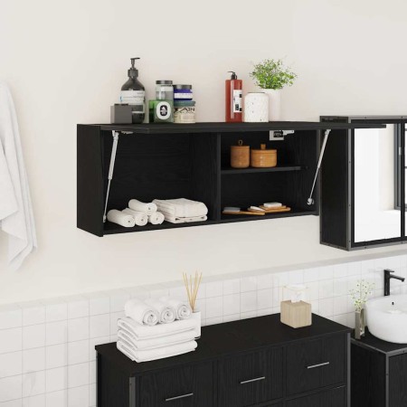 Mueble de pared de baño madera ingeniería negro 100x25x40 cm de , Tocadores de baño - Ref: Foro24-860104, Precio: 71,27 €, De...