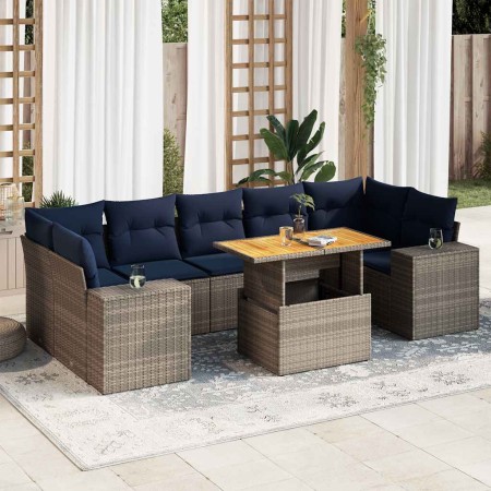 Set de sofás de jardín y cojines 8 piezas ratán sintético gris | Foro24.es | Tu tienda online para hogar, jardín y más Foro24.es
