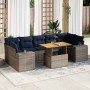 Set de sofás de jardín y cojines 8 piezas ratán sintético gris | Foro24.es | Tu tienda online para hogar, jardín y más Foro24.es