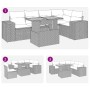 Set de muebles de jardín 6 pzas y cojines ratán sintético gris by , Garden sets - Ref: Foro24-3327379, Price: 508,66 €, Disco...