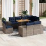 Set de sofás de jardín con cojines 9 pzas ratán sintético gris | Foro24.es | Tu tienda online para hogar, jardín y más Foro24.es