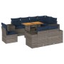 Set de sofás de jardín con cojines 9 pzas ratán sintético gris | Foro24.es | Tu tienda online para hogar, jardín y más Foro24.es